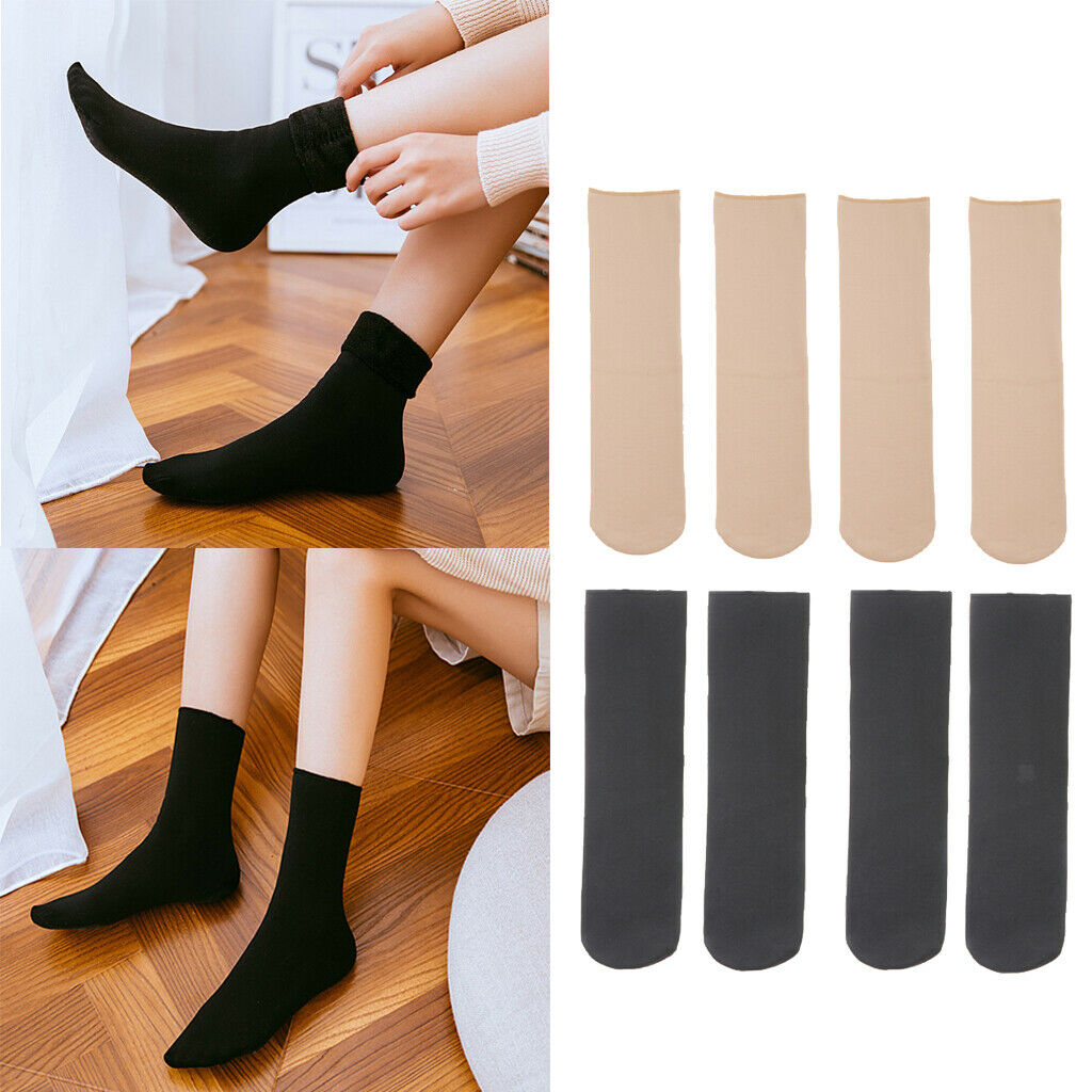 2 Pairs Autumn Winter Thickening Wamer Socks for Women Men Breathable Black