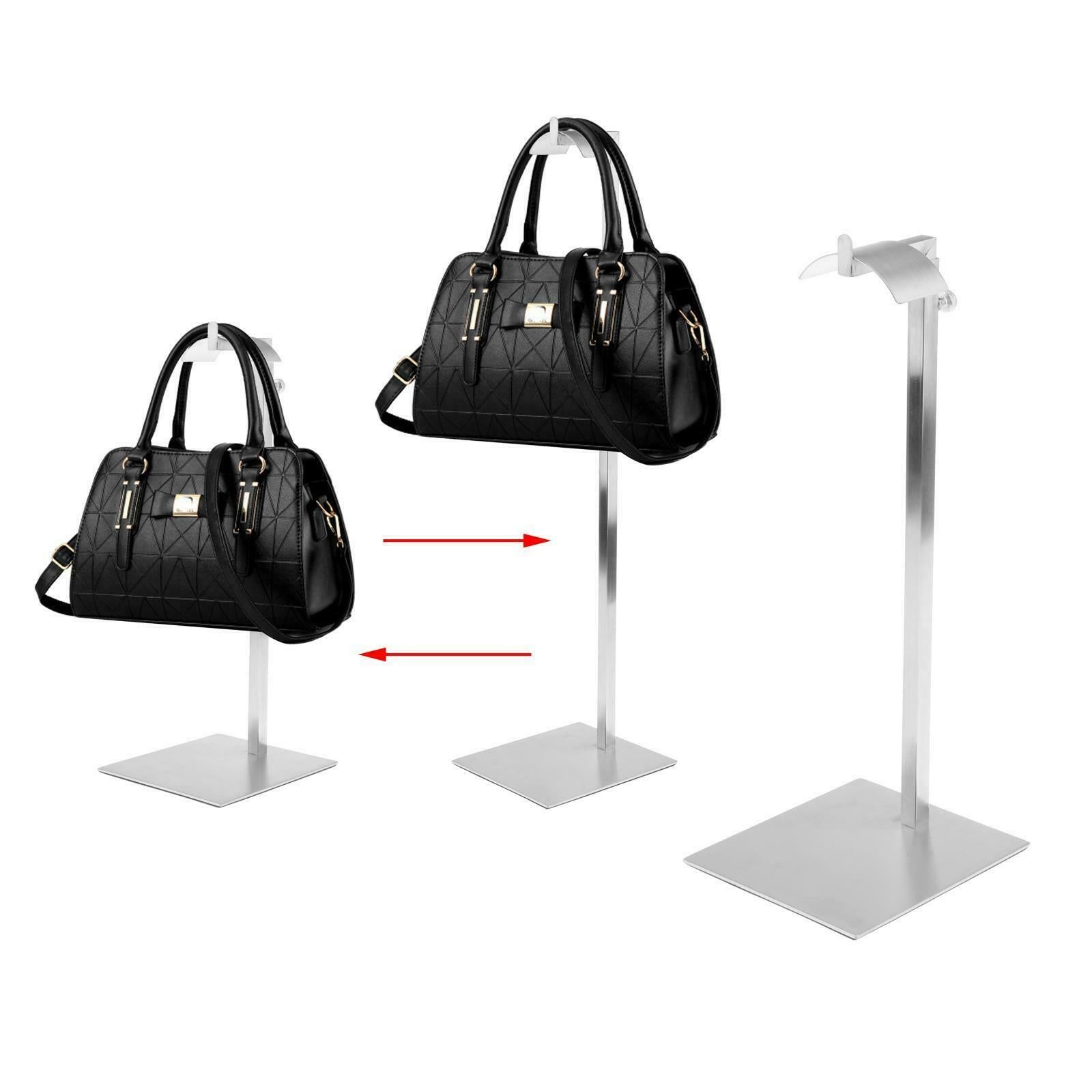 Countertop Stainless Metal Handbag Display Rack Single Side Adjustable