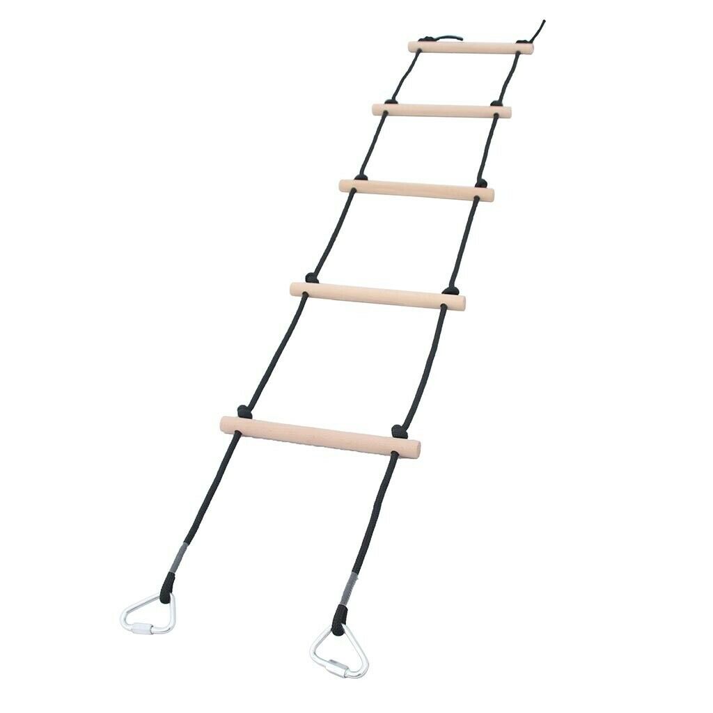 Kids Indoor Outdoor Climbing Rope Ladder with 2 Metal Hooks Fun Play Games