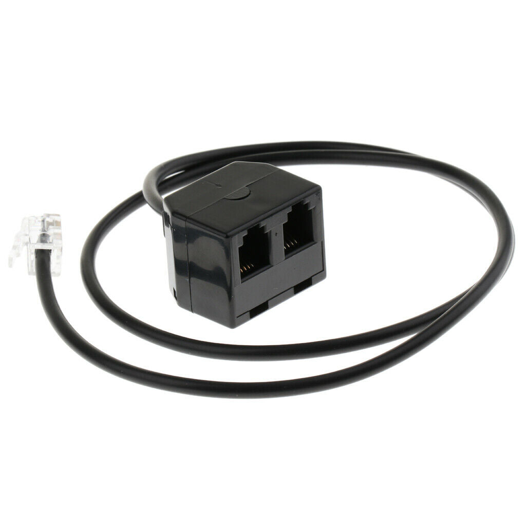 Premium RJ9 Male to 2 Female 4P4C Splitter Adapter Extension Cable