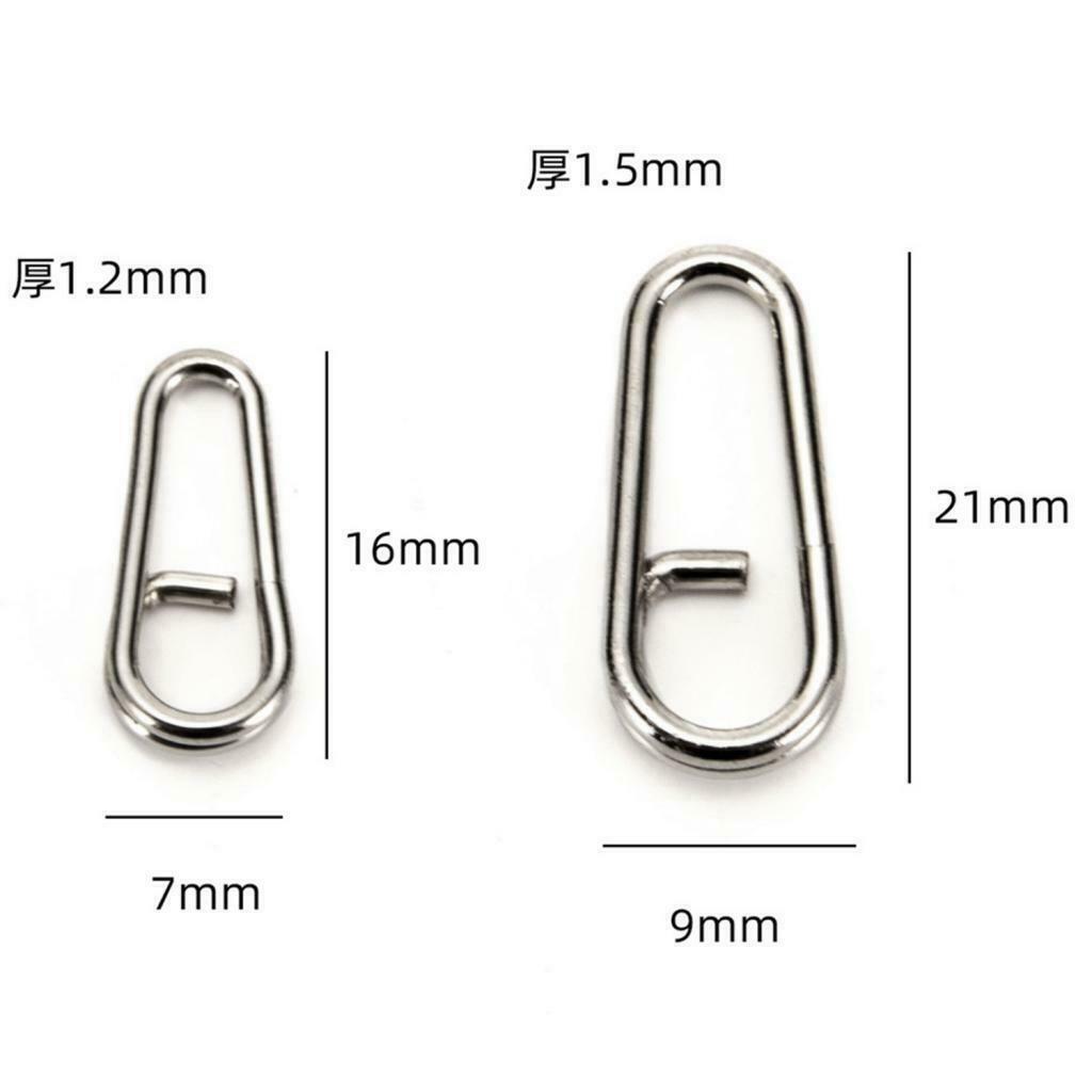 100pcs Stainless Steel Bent Head Oval Split Ring Fishing Tackle Connector L