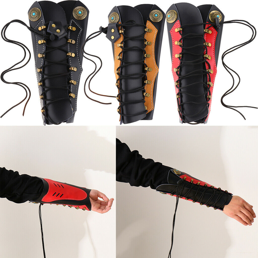 Archery Arm Guard Forearm Safety Protector for Traditional Bow Hunting Red