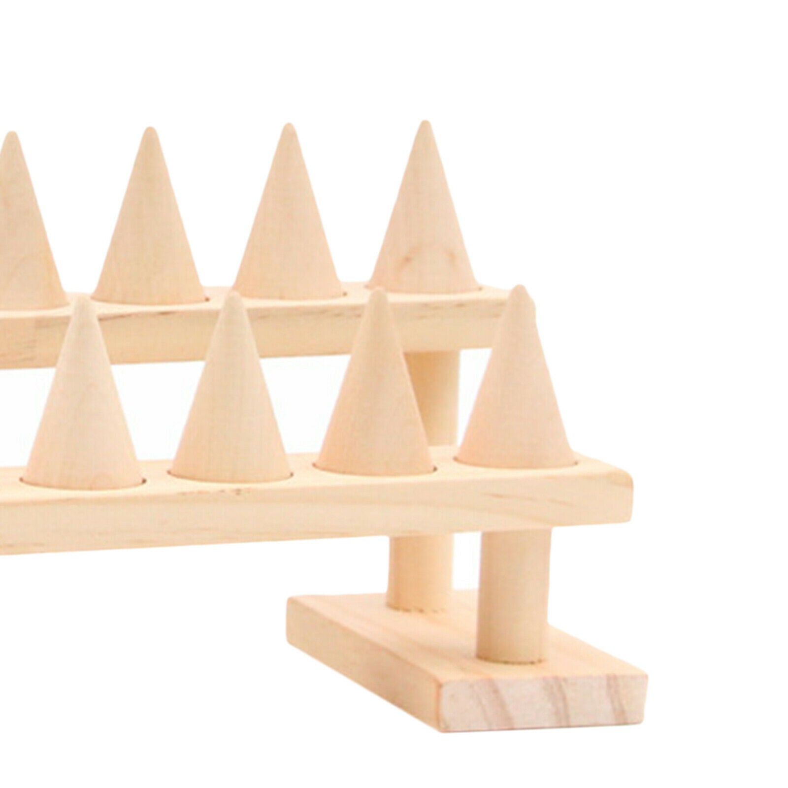 Solid Wood Finger Ring Display Decorative Display Stands for Jewelry Storage