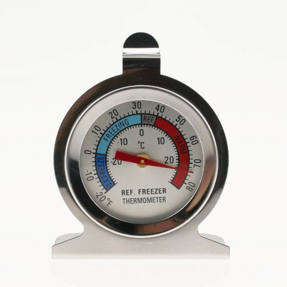 1Pc Stainless Steel Metal Temperature Refrigerator Freezer Dial Type Thermometer