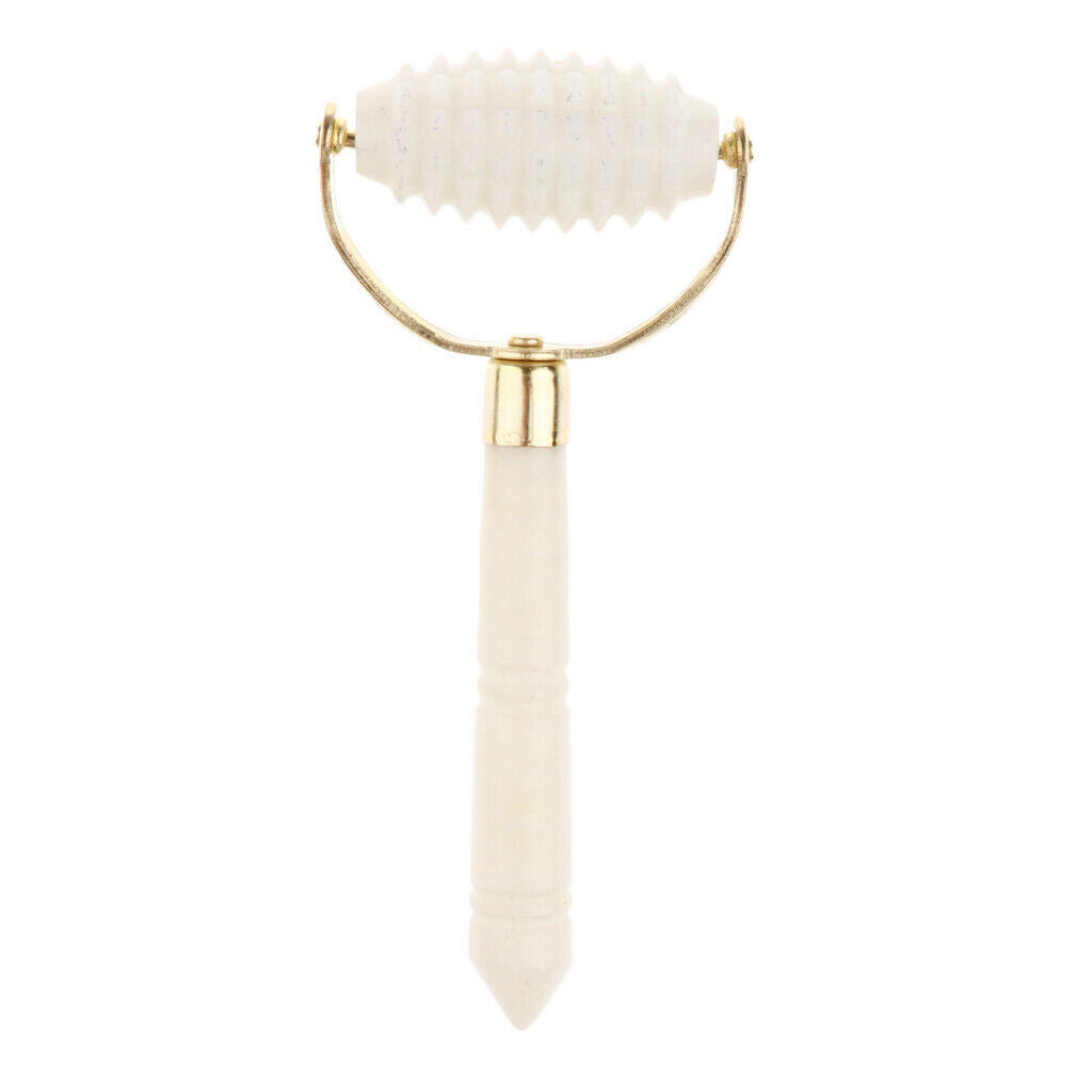 2Pieces Handheld Natural Jade Stone Facial Massage Roller Face Neck Massager