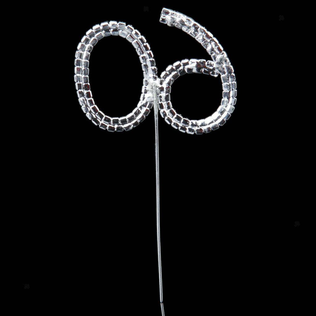 Number 60 Years with Rhinestones for Cake Decoration
