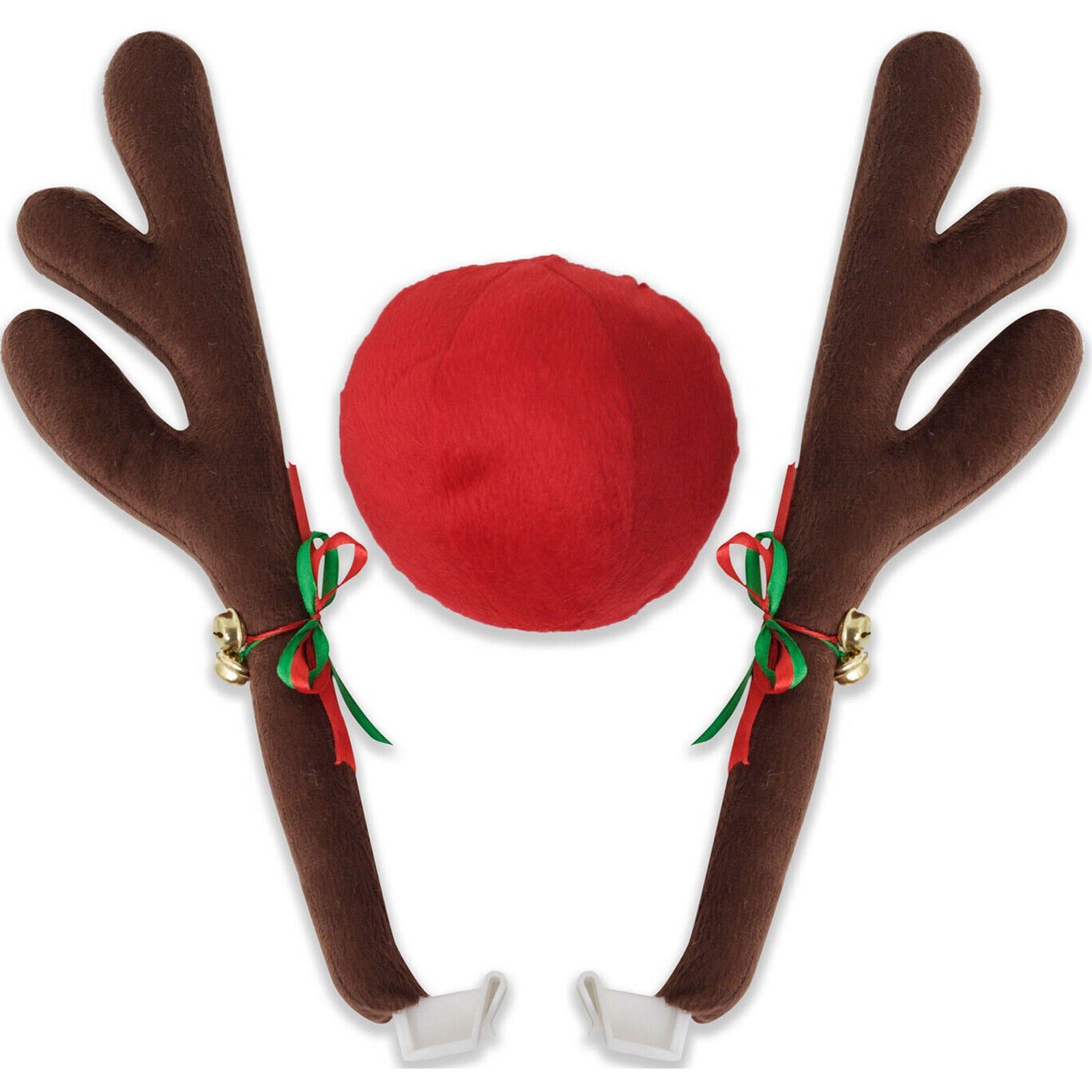 Reindeer Christmas Decoration For Car, Holiday Party Antlers And Nose Decor