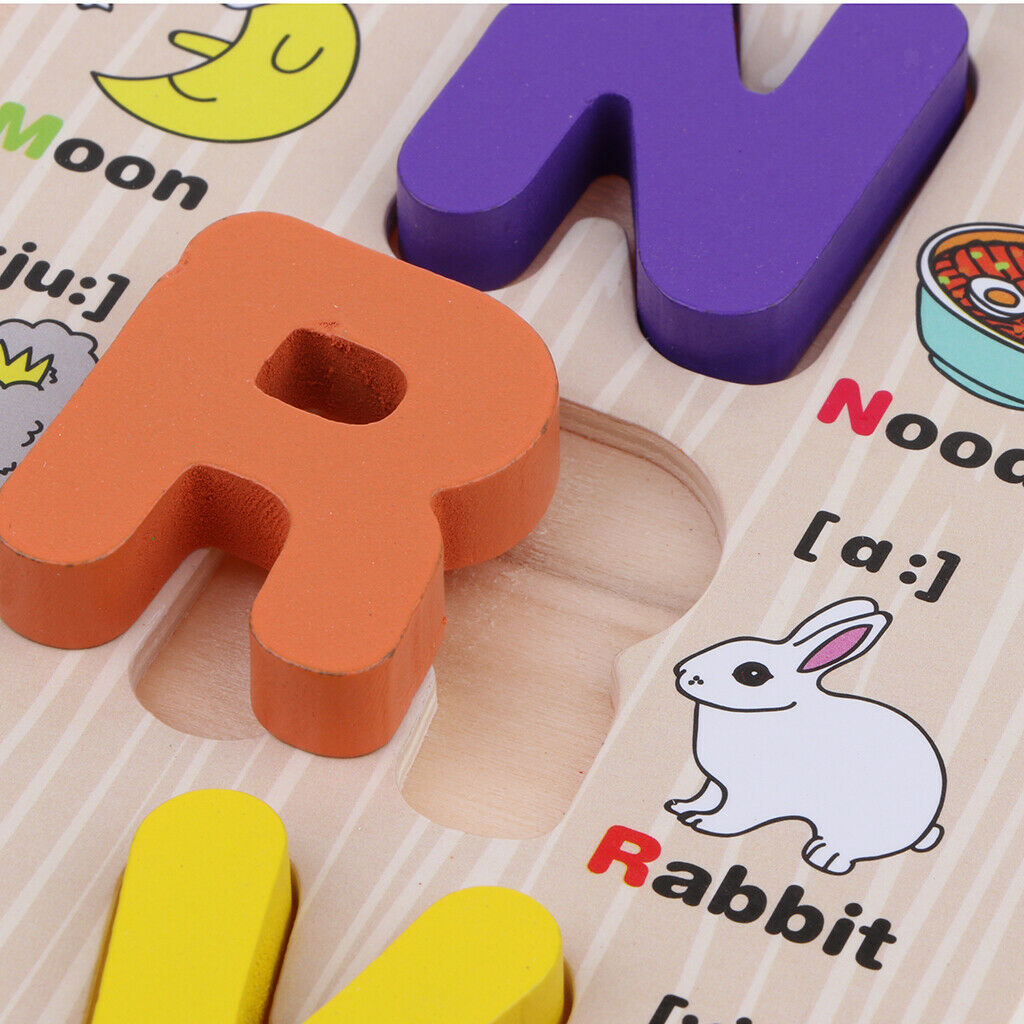 Wooden Alphabet Puzzle for Toddlers Chunky Size- Alphabet Puzzle Board Early