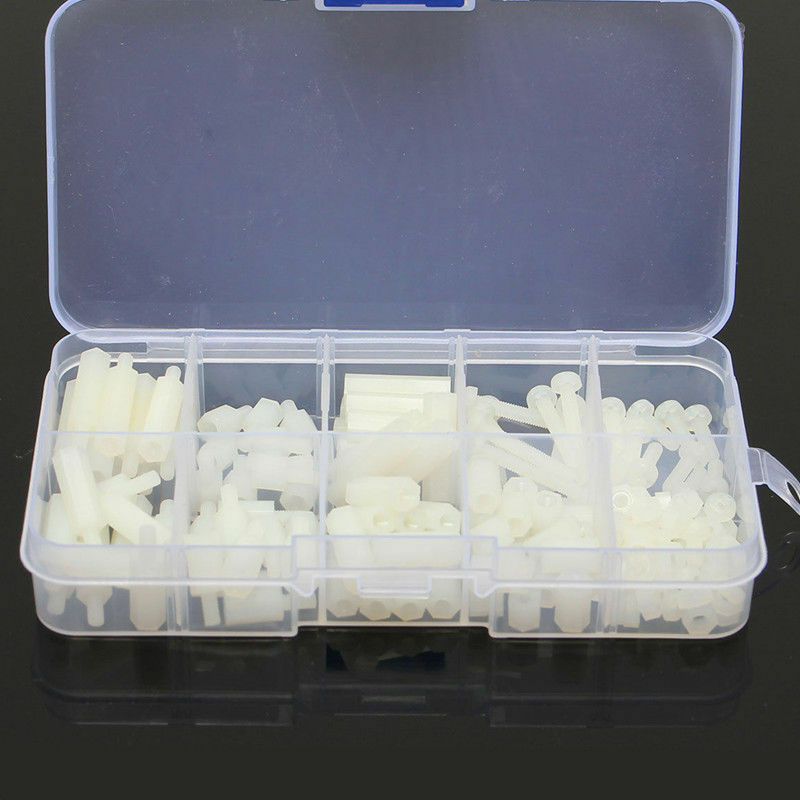150Pcs M3 6-20mm Hex Spacers Nylon Screw Nut Washer Assortment Standoff Kit