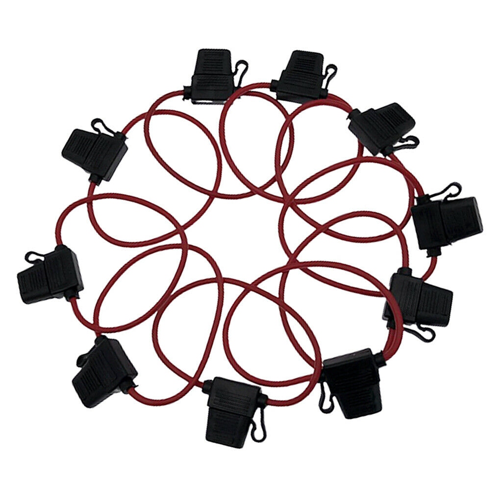 10 Packs Car Bike Mini Blade Standard DC 12V 40A Inline Blade Fuse Holders