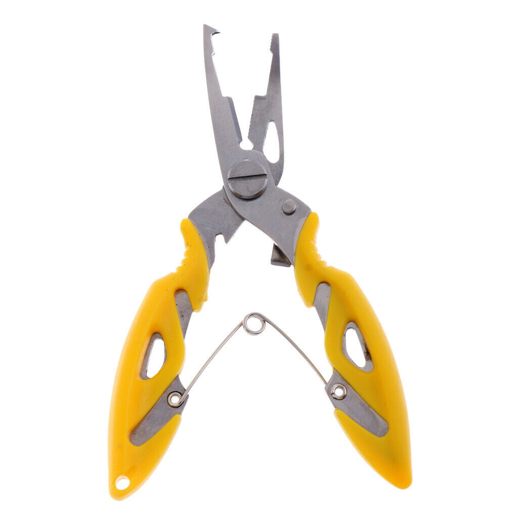 Multi Function Stainless Steel Fishing Pliers Curved Nose Scissors