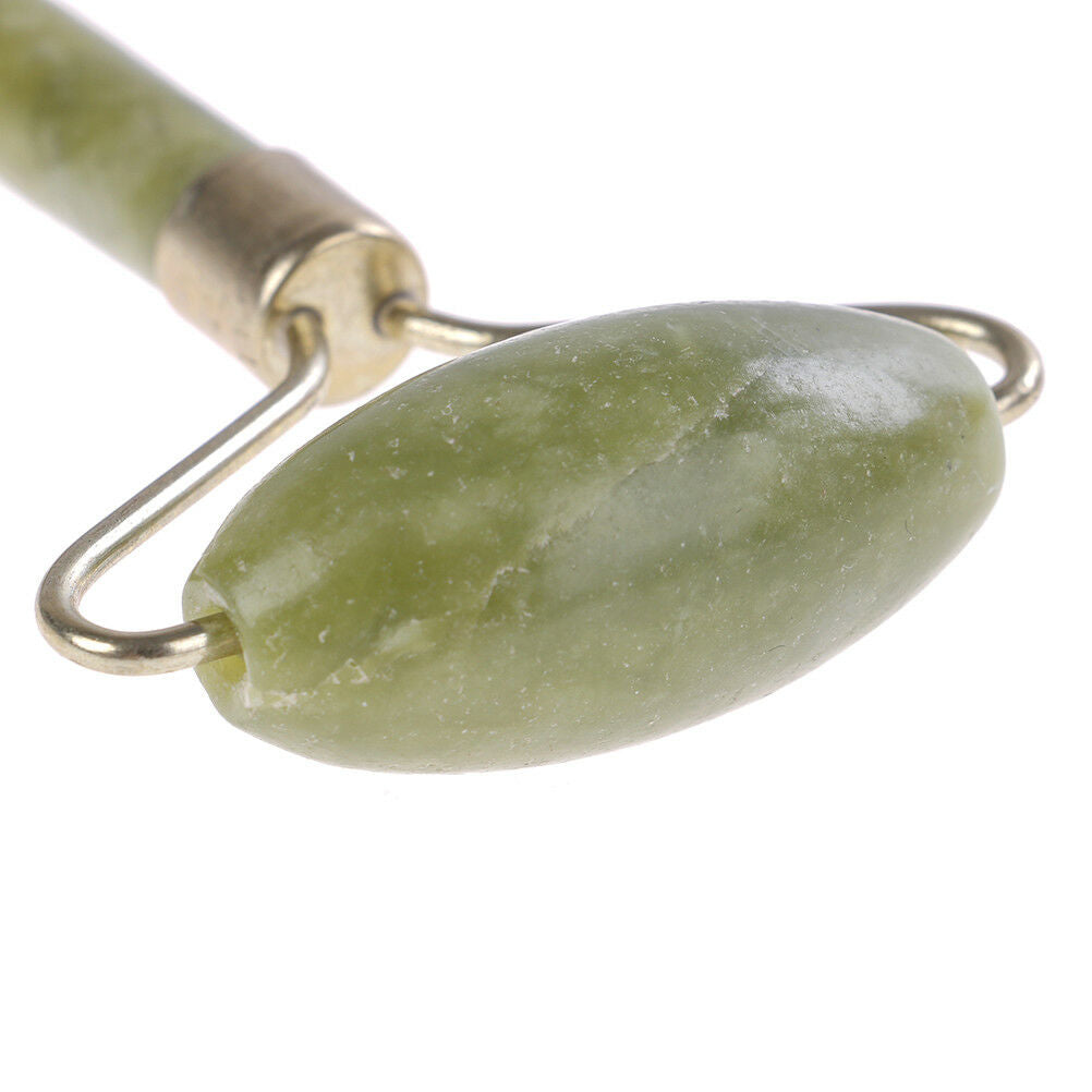 Natural jade stone face massager rollers spa head neck body facial tools .l8