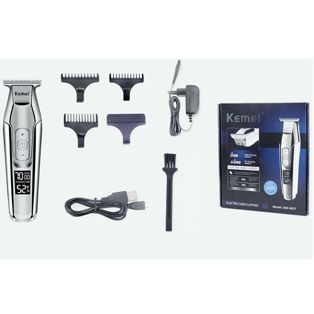 Pro Electric LCD Men Hair Clipper Cutter Razor Haircut Machine EU Plug