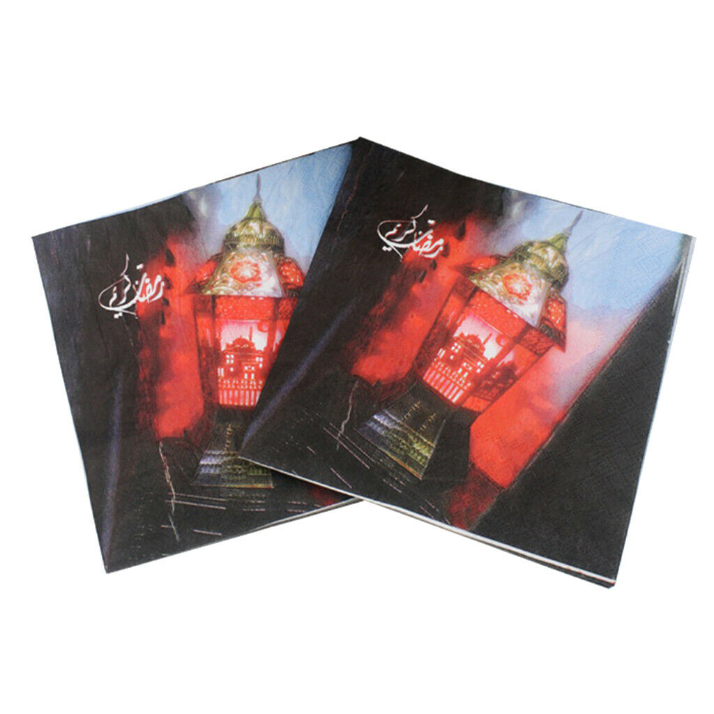 20 Pieces Paper Napkins Colorful Serviettes Islamic Muslim Holiday Decor