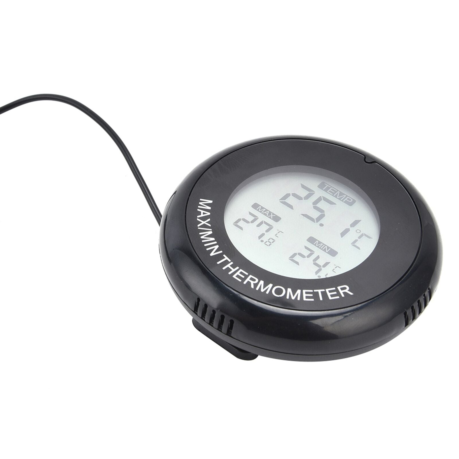 Digital LCD Round Thermometer Magnetic Suction Cup Temperature Meter For Reptile