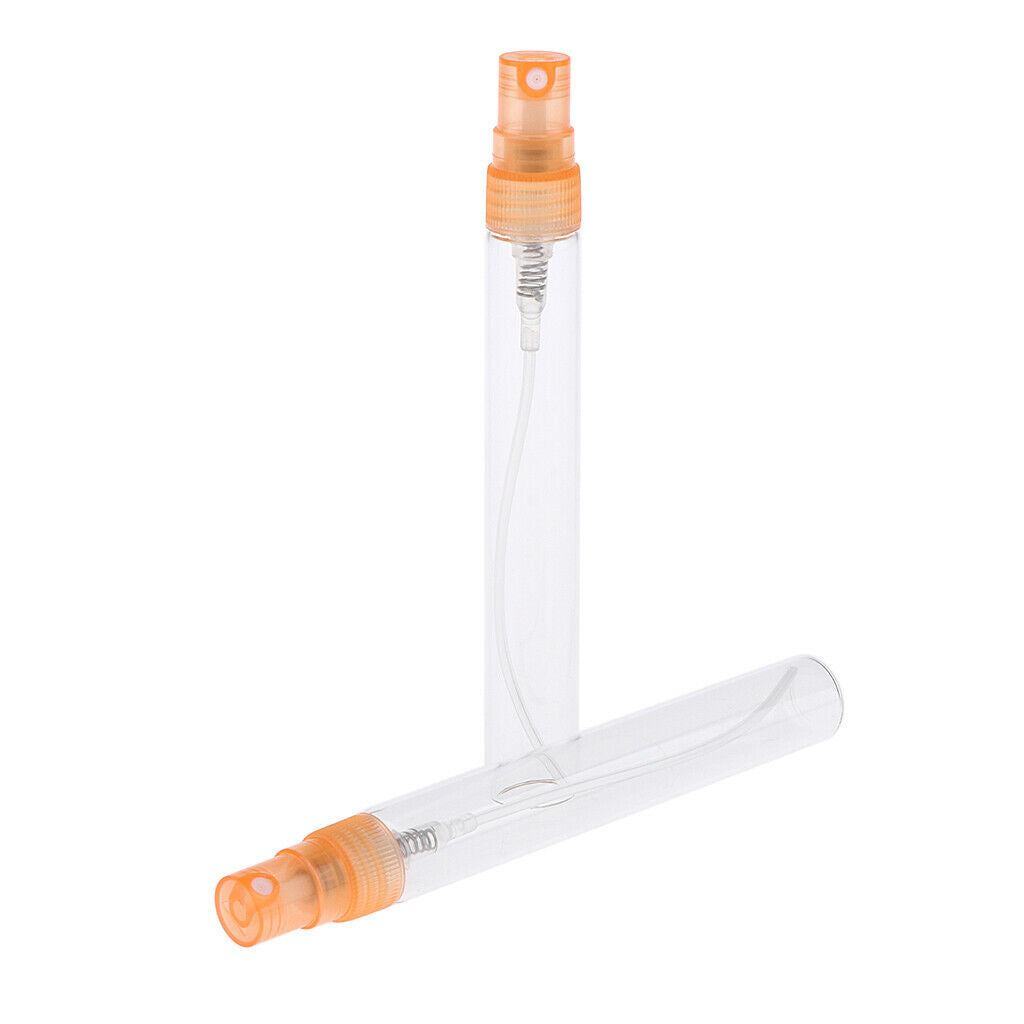 10x Empty 5/10mL Refillable Perfume Bottle Pump Spray Tube Glass Vials 10 ML