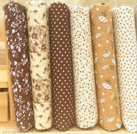 Brown Craft 6 Assorted Pre Cut Charm 10" Squares Quilt DIY Cotton Fabric