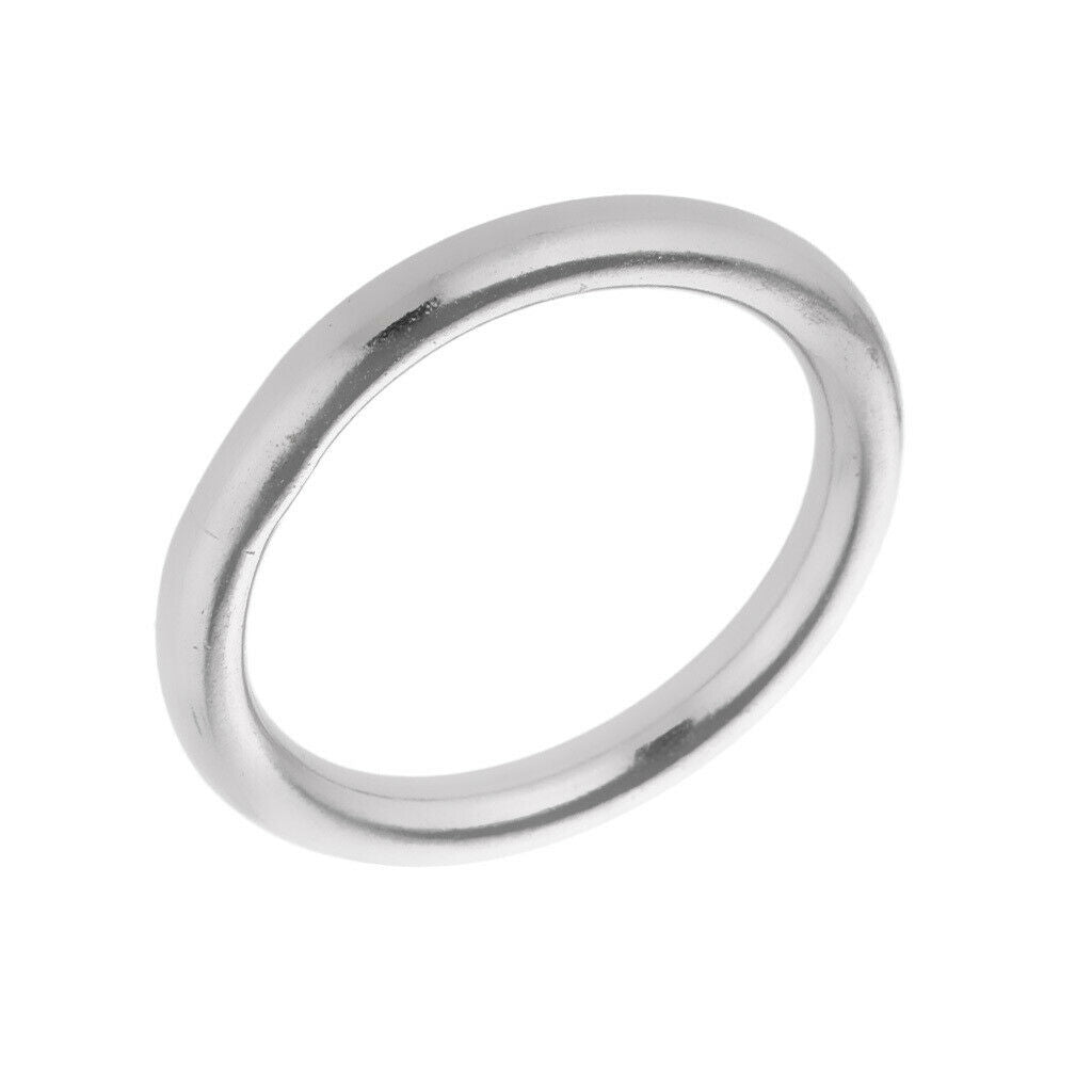 2pcs Boat Marine Stainless Steel Welded Polished O Rings 40mm & 30mm Diameter