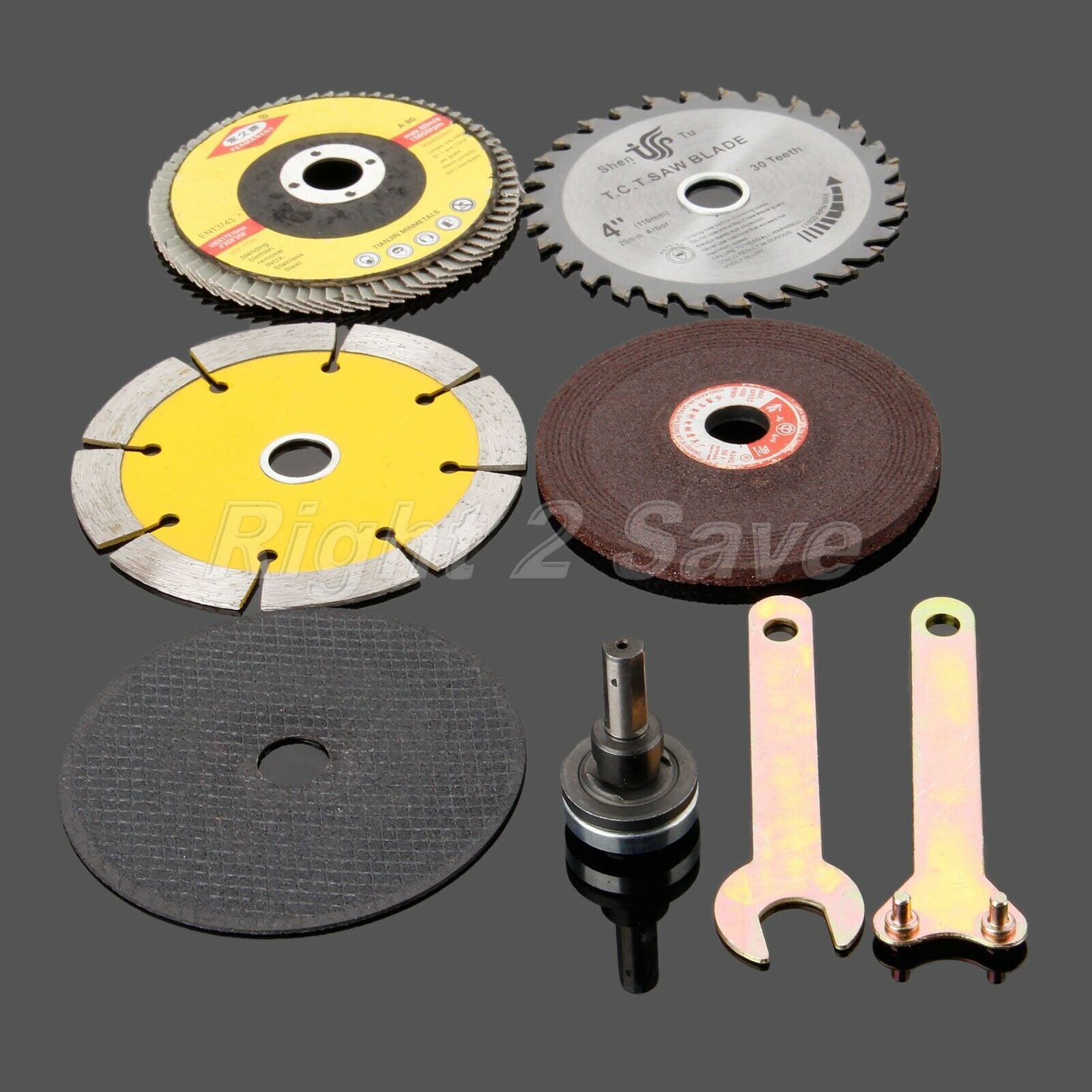 Angle Grinder Saw Blades Disc Wheel Polished Pad Cut Off Grinding Rotary Kit R2S