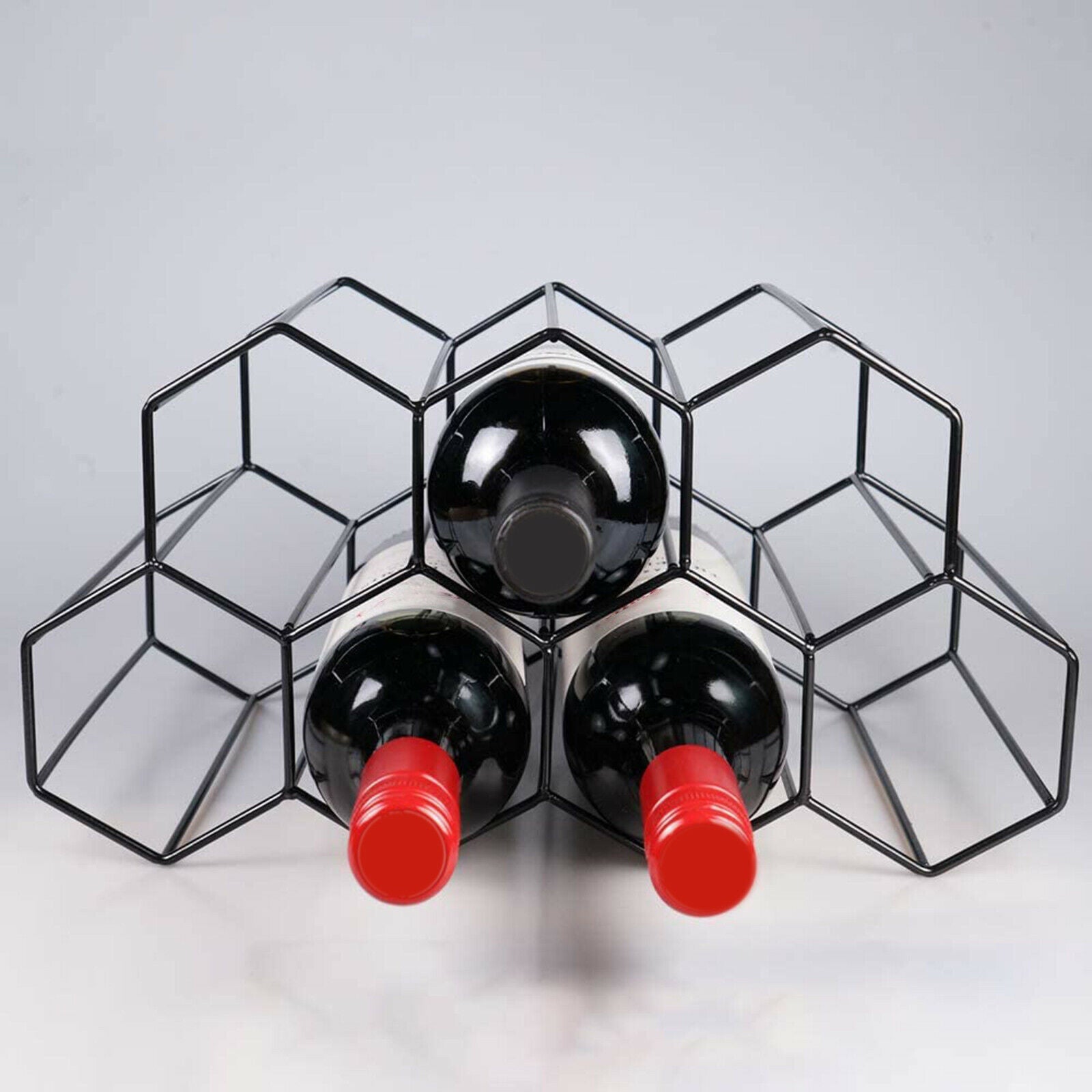 Hexagonal Metal Freestanding Floor Stands for Mini Bars Home Pantry Cabinet