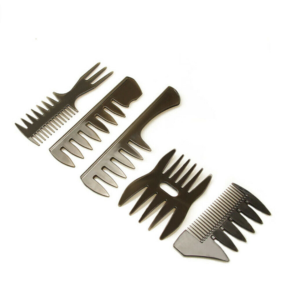 5pc Men Hair Texture Combs Texturizing Comb Brush Wide Teeth Oil Head Hair Combs