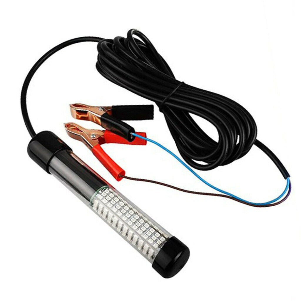 LED Underwater Fishing Light 12V Submersible Night Crappie Shad Squid Lamp -