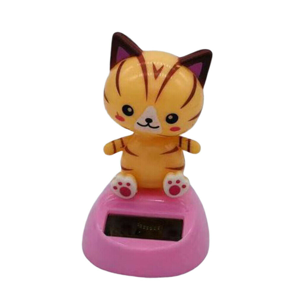 Cute Solar Powered Dancing Lucky Cats Desk and Dashboard DÃ©cor,Yellow