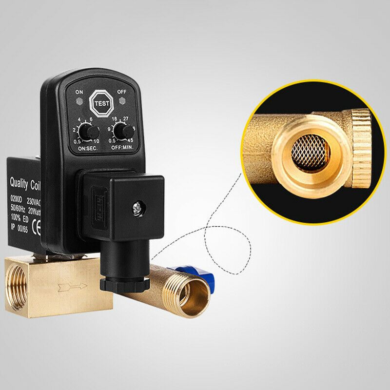 1/2 Inch Dn15 Electric Timer Auto Water Valve Solenoid Electronic Drain Valve R5