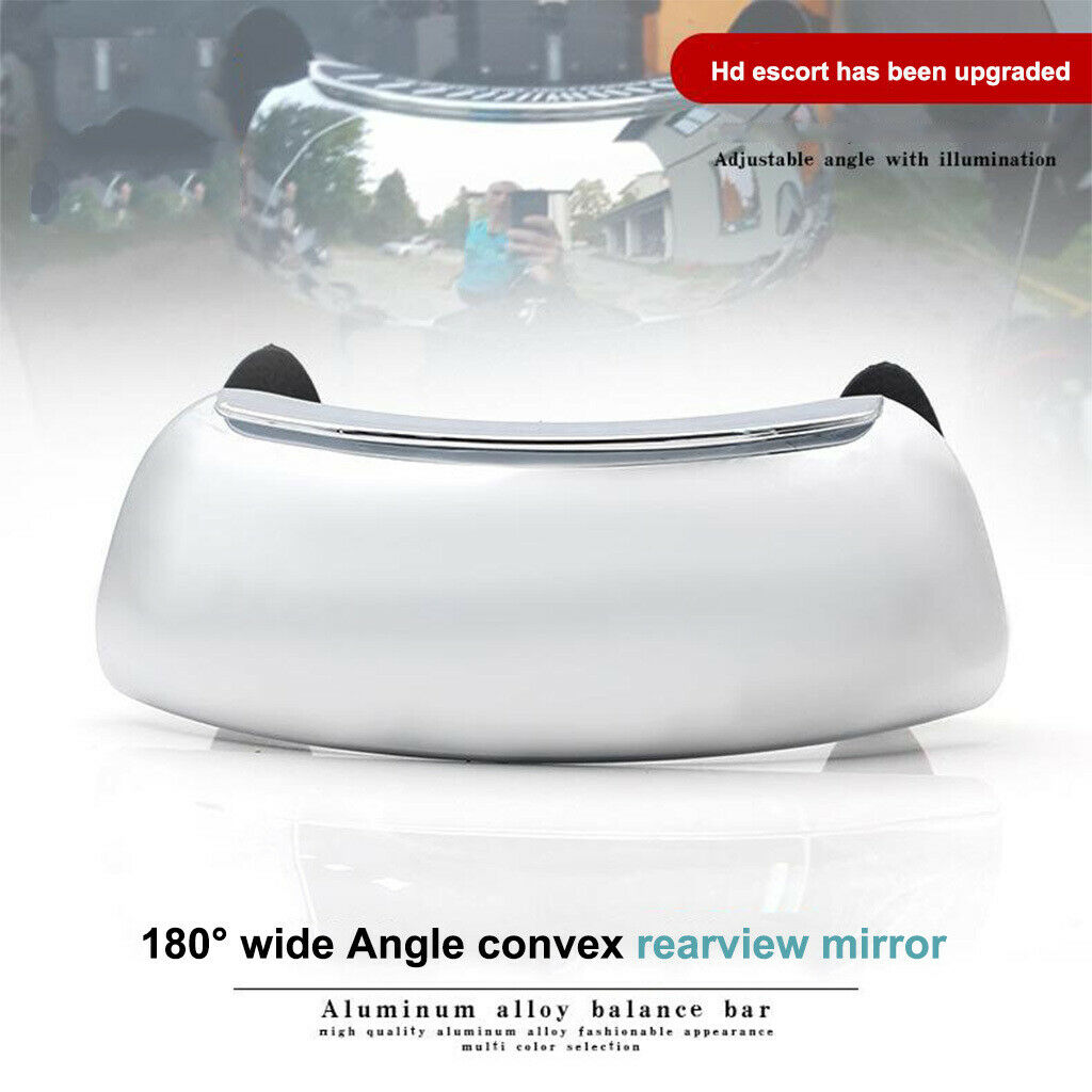 1x Universal Motorcycle Rear view blind spot Mirror 180° Wide Angle Convex