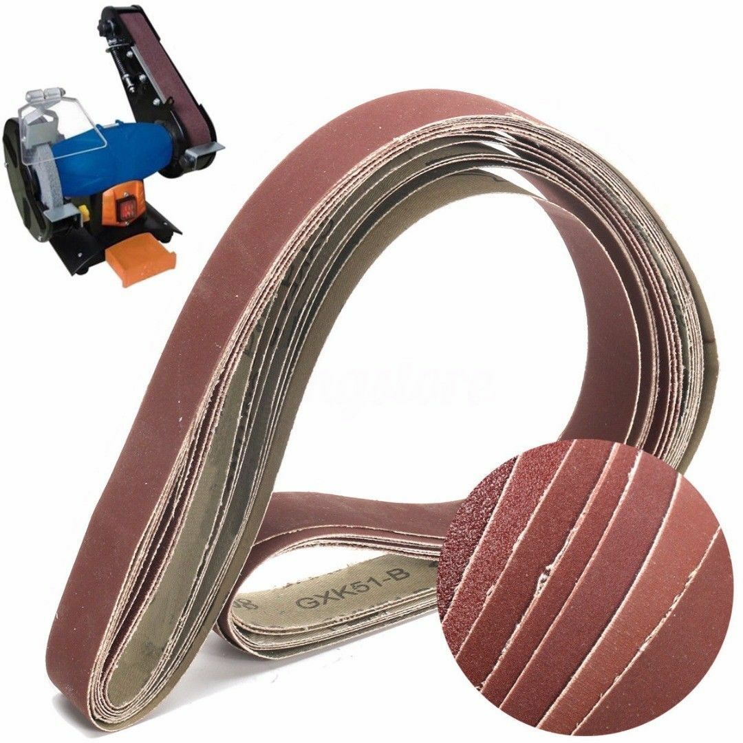 7pcs 1"x 42" Sanding Abrasive Belts 80/150/240/320/400/600/1000 Grit For Sander