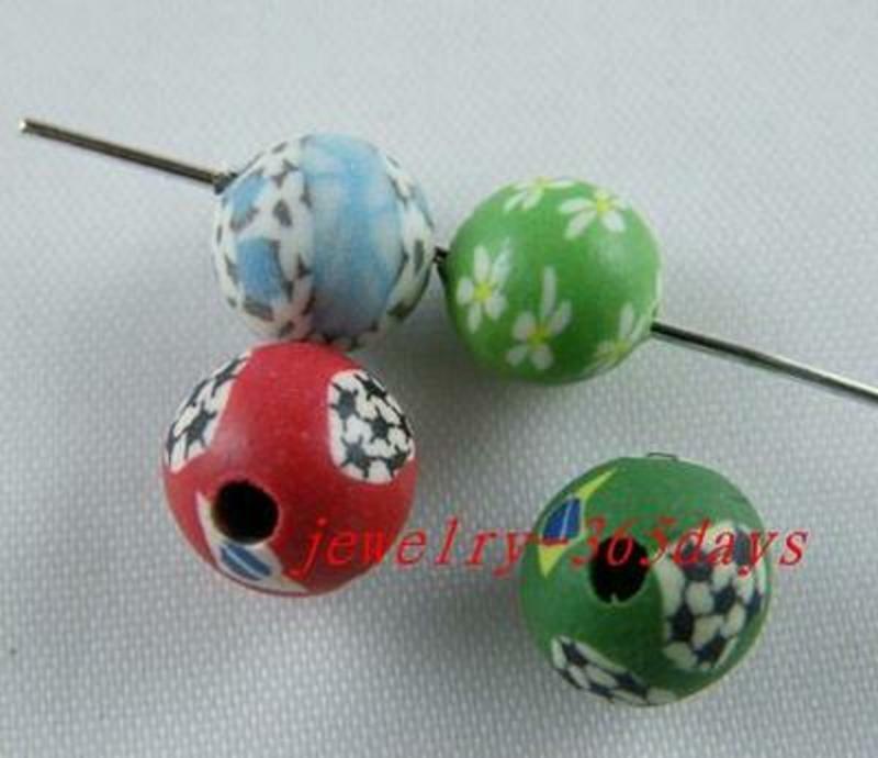 80pcs Clay Mixed Pretty Spacer Beads 8-9mm B117