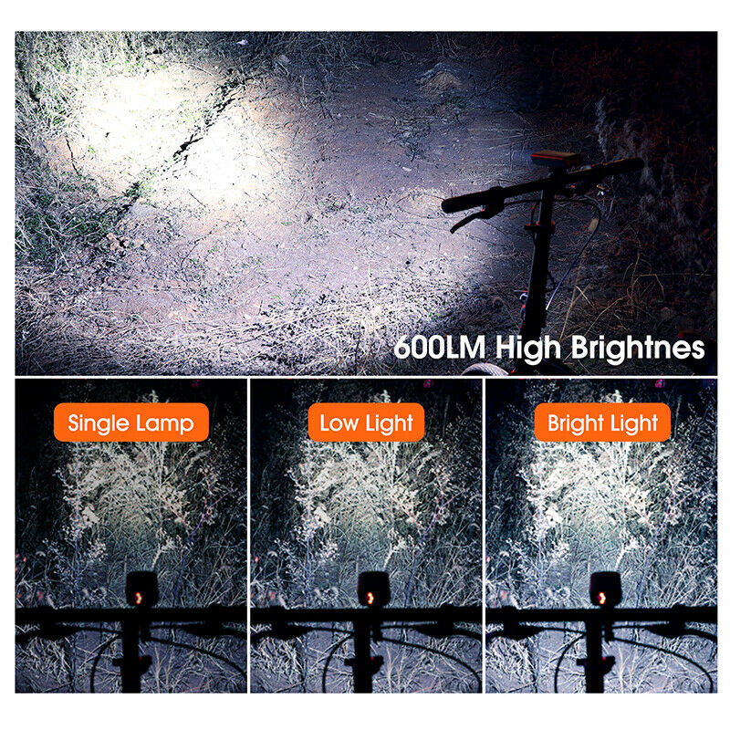 Bicycle Light USB Rechargeable Headlight Cycling LED Flashlight Lamp Waterproof