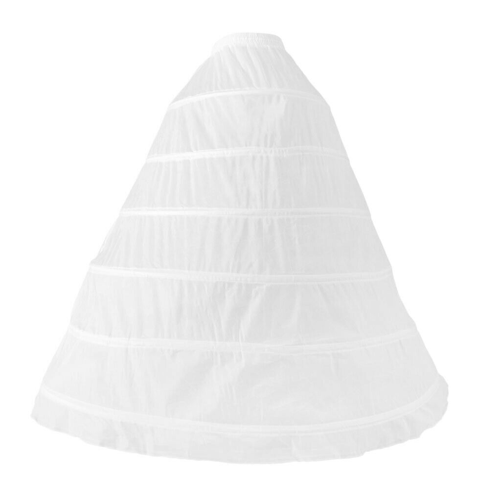 Womens 6 Hoops Skirt Crinoline Petticoats Slips Floor Length for Bridal Gown