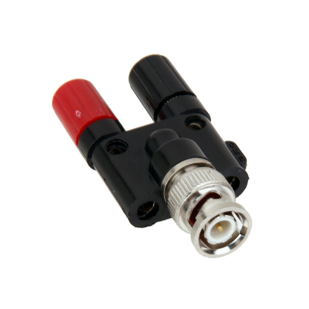 1x BNC Male Plug to Twin Banana   Sockets Female Coax Connector Binding Post