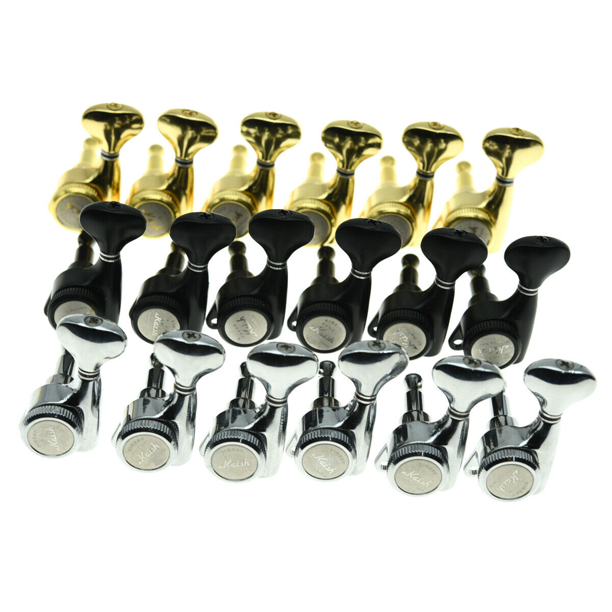 Lefty 6 Inline 18:1 Gear Ratio Guitar Locking Tuners Machine Heads Tuning Key GD