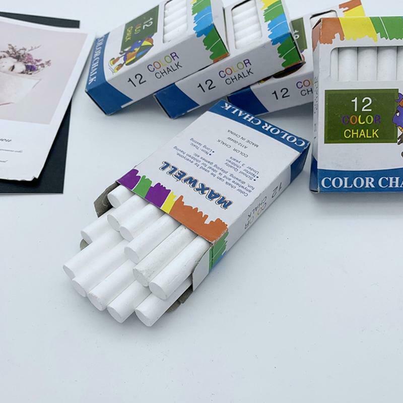 12 Dustless White Chalk Children Learning To Paint Graffiti Blackboard Utensils