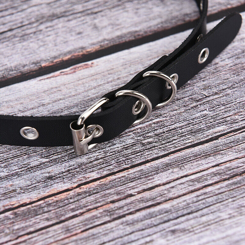 Women Punk Gothic Leather Choker Necklace Sexy Collar Neck Ring Jewelry G-PN.DD