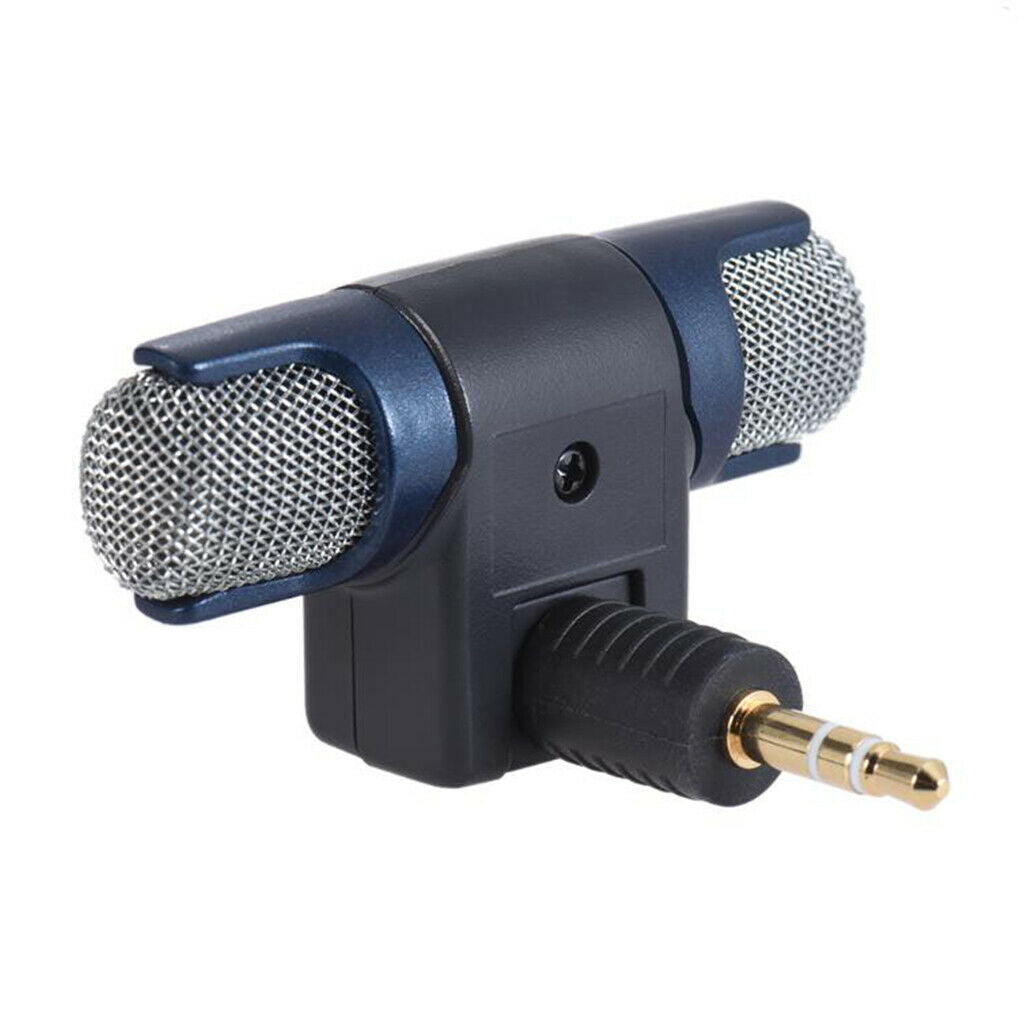Portable External Stereo MIC Microphone With 17CM 3.5mm To  USB Mic Adapter