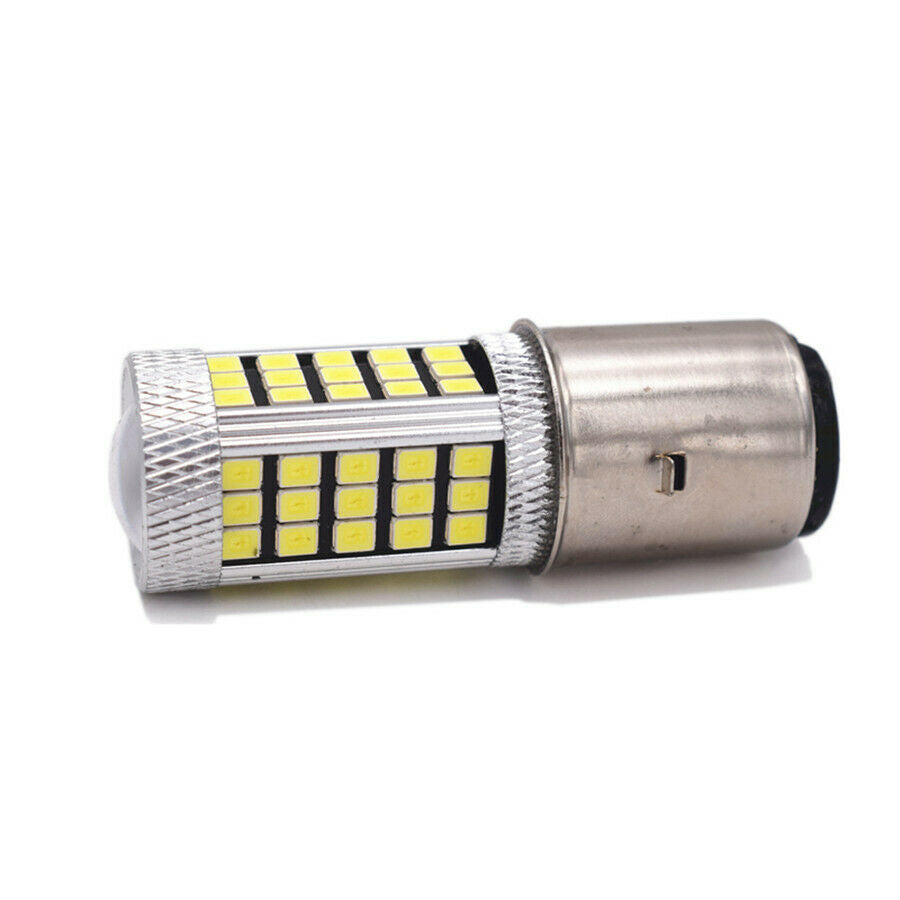 2x 80W BA20D H6 LED Motorcycle Bike Fog Light DRL Bulb White Bike Moped Scooter