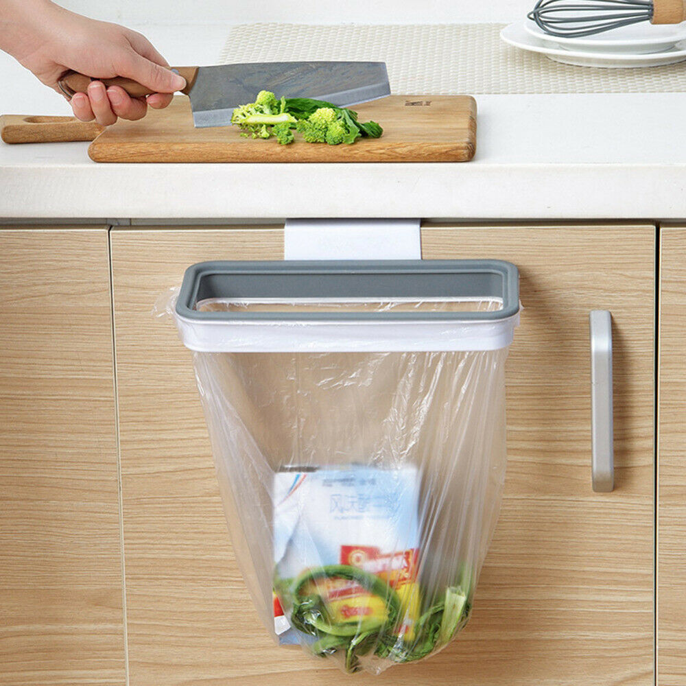 Portable Plastic Garbage Hanging Bag Kitchen Trash Storage Rack Bag Holder