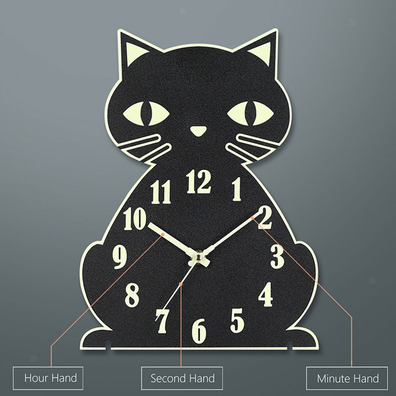 Wall Clock Bedroom Glow in Dark Numeral Night Light Decorative Quartz Clocks