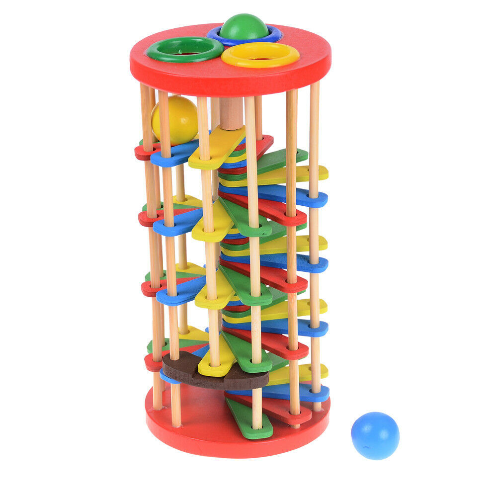 Pound And Roll Wooden Tower With Hammer Knock The Ball Roll Off Ladder KidsTBDA