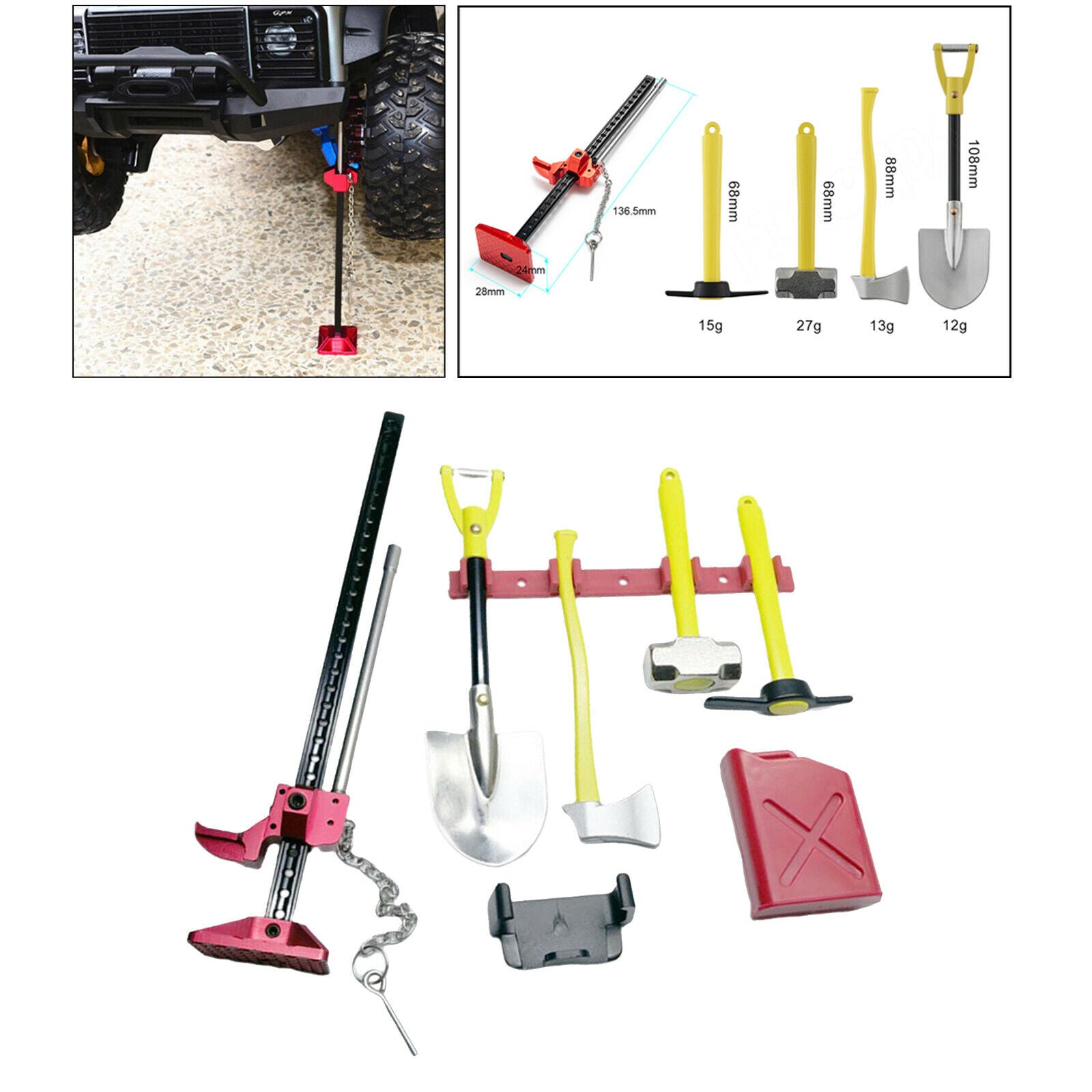 RC Rock Crawler Decoration Tool Kit Set for TRX4 TRX6 1:10 RC Crawler Parts