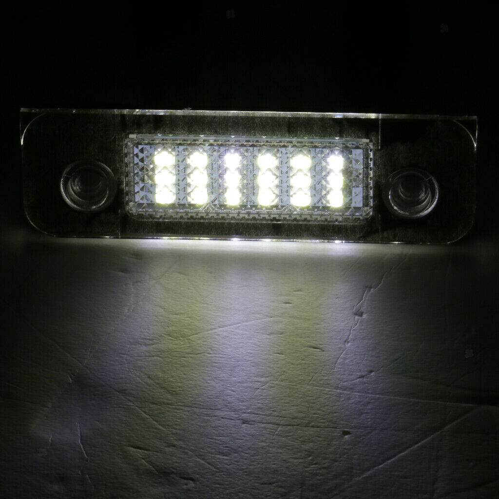 2 Piece White 18-LED License Plate Light Lamps For Ford Fusion Fiesta Mondeo