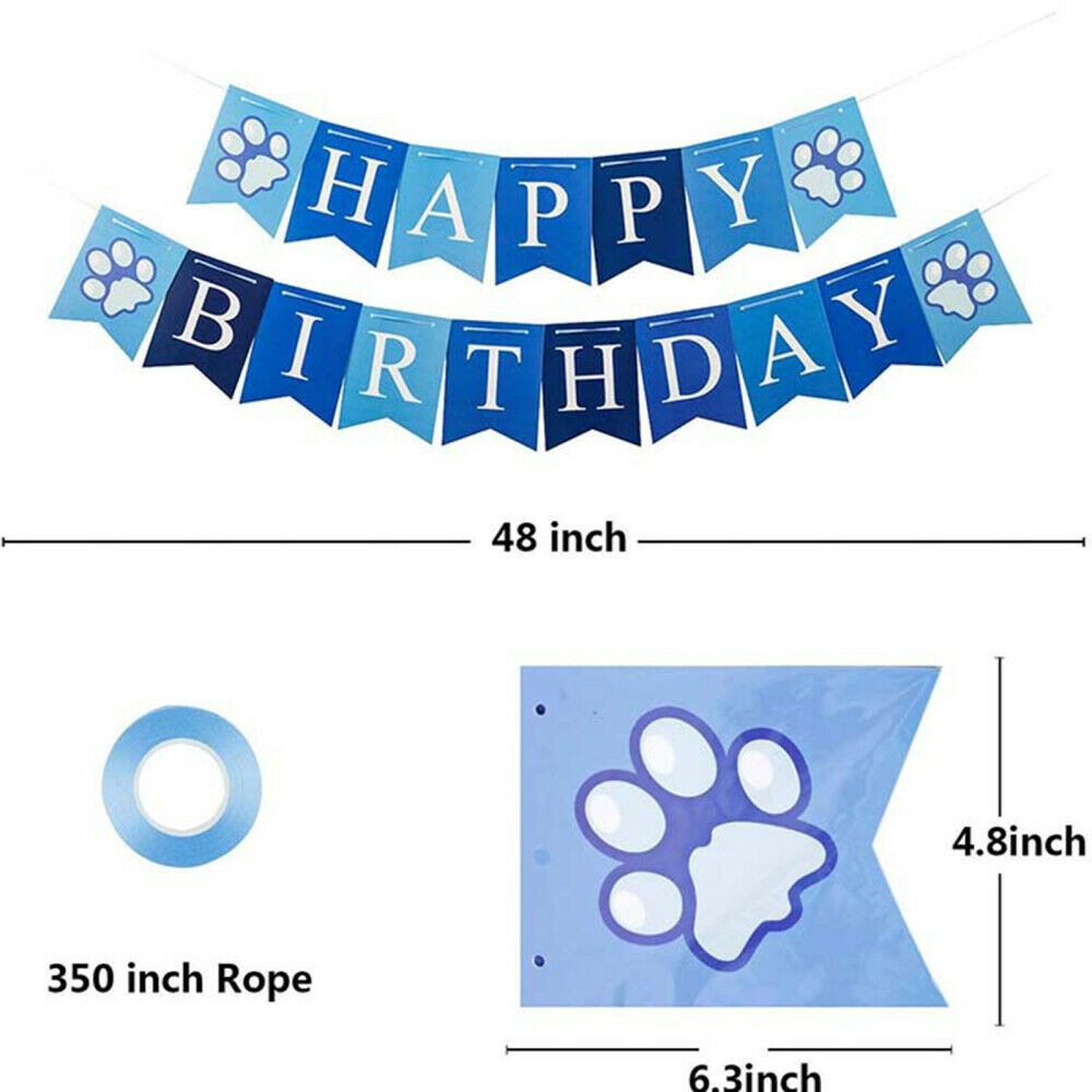 Dog Pet Birthday Party Supplies Bandana Hat Happy Birthday Banner Balloons Set