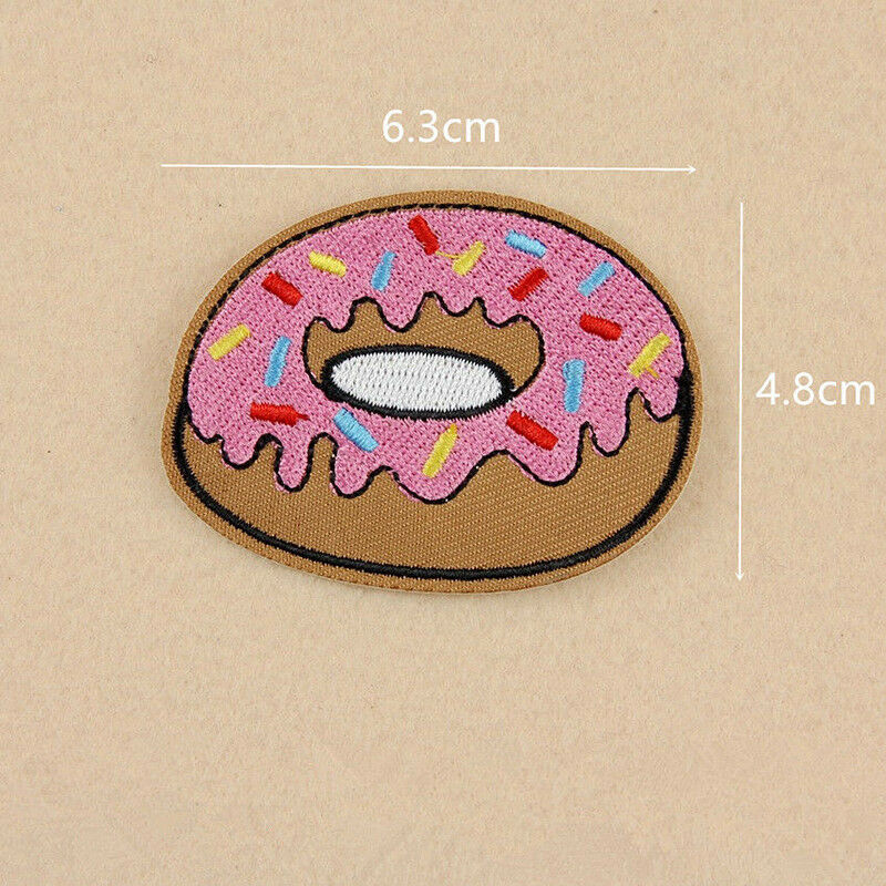 8pcs Fruit Donuts Badge Embroidery Sew Iron On Patch Bag Clothes Fabric Applique