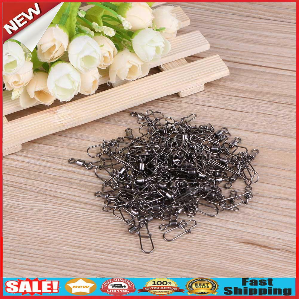 100pcs/lot No.6 Steel Fishing Connectors Rolling Swivels with Nice Snap @