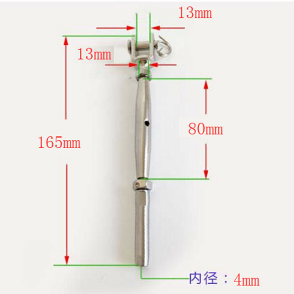 Stainless Turnbuckle Hand Swage Tensioner Cable Railing with Lag Screw M5