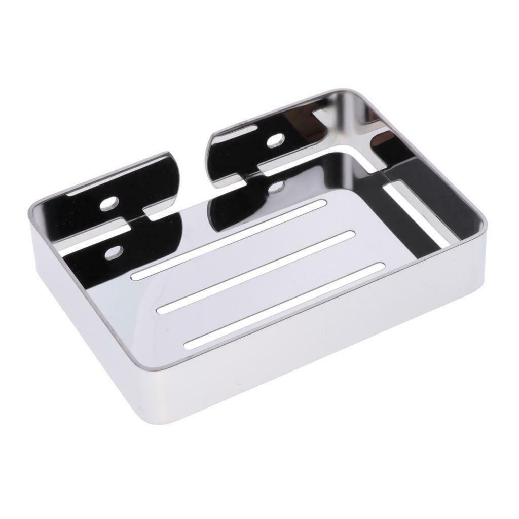 Shower Stainless Steel Soap Dish Holder Wall Mounted Accessory Sponge Holder