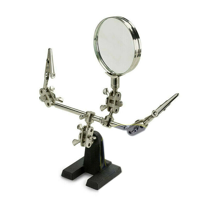 Third Hand Soldering Solder Iron Stand Holder Magnifier Helping Tool Station SJ